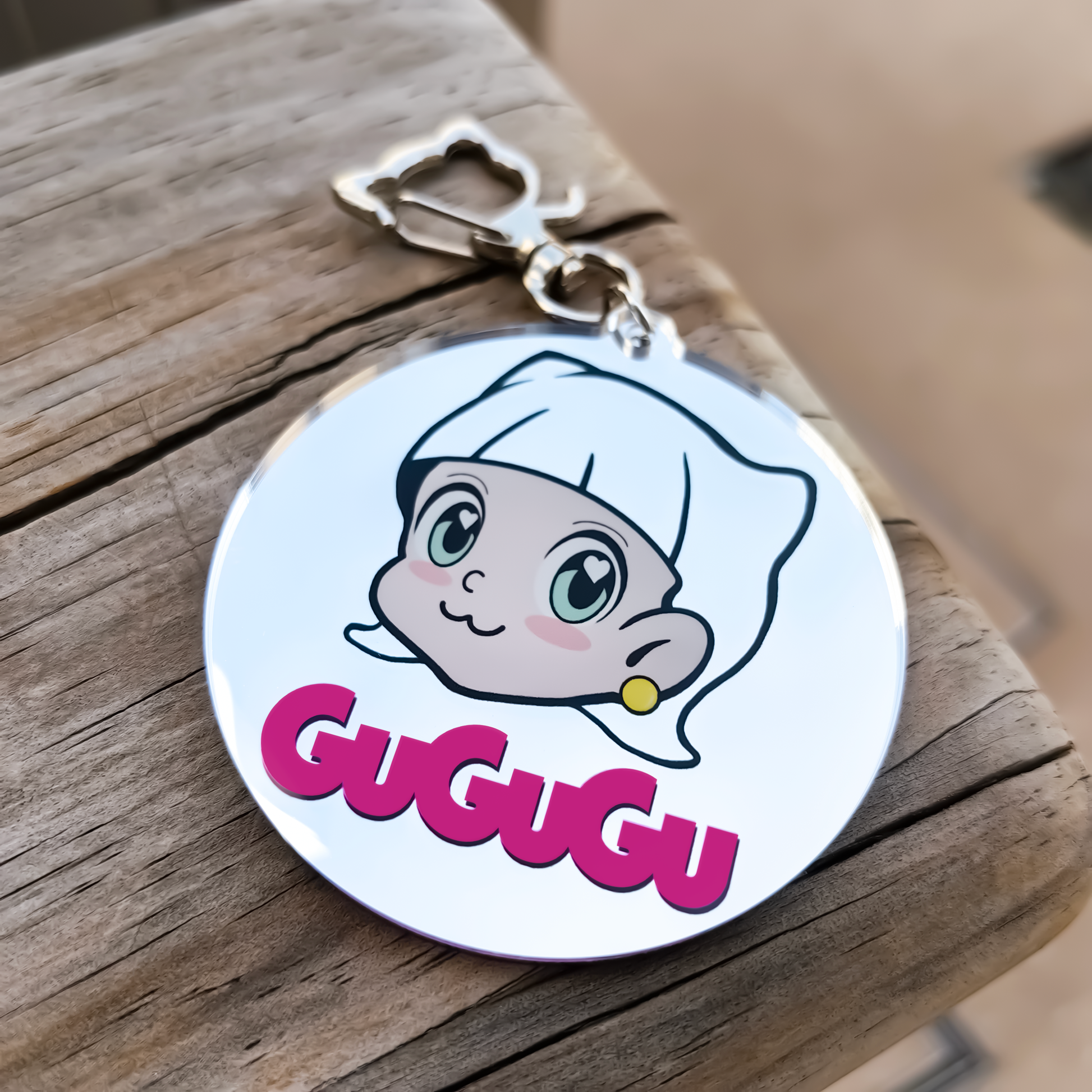 GUGUGU Custom Mirror Acrylic Keychains/Charms
