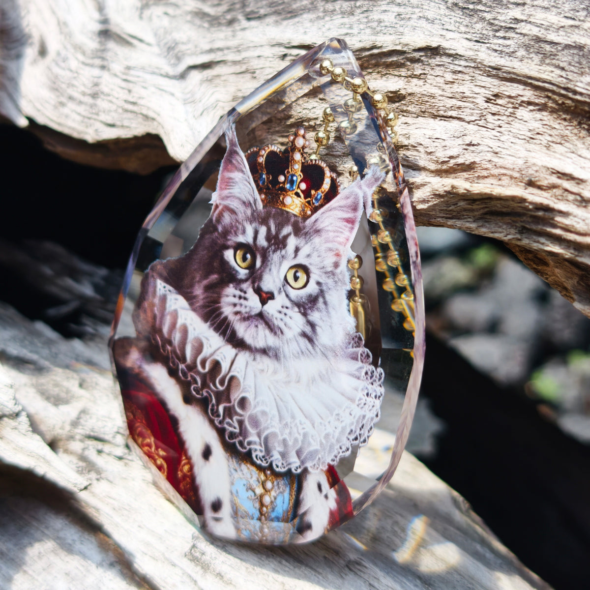GUGUGU Custom Pet Portrait Gemstone Acrylic Charm