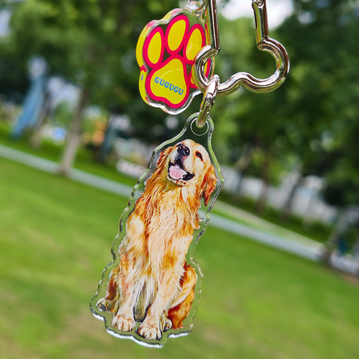 GUGUGU Custom Pet Portrait Crystal-Clear Acrylic Keychains & Charms