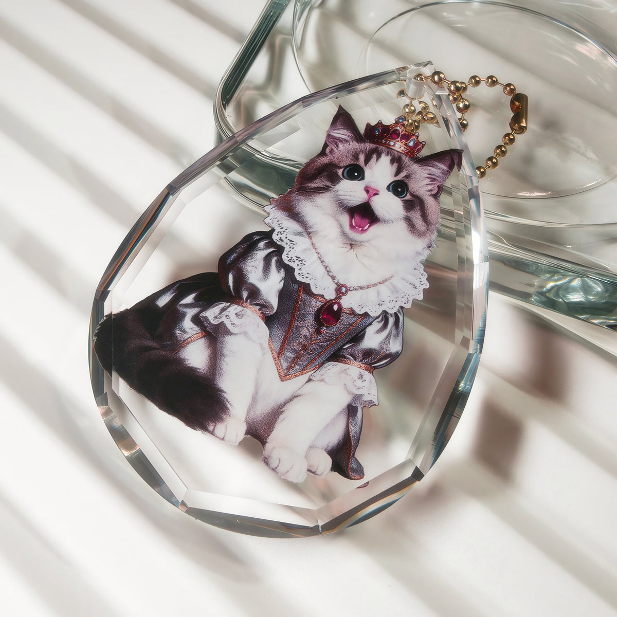 GUGUGU Custom Pet Portrait Gemstone Acrylic Charm